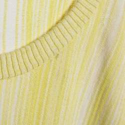 Pre Owned Sportmax Tri-Color Stretch Knit Long Sleeve Tops L