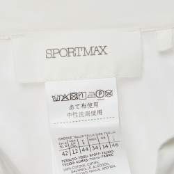 مملوكة مسبقًا Sportmax White Cotton Pintuck Detail Midi Dress L