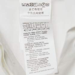 مملوكة مسبقًا Sportmax White Cotton Pintuck Detail Midi Dress L