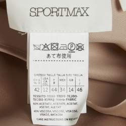 Pre Owned Sportmax Beige Satin Flared Maxi Dress L