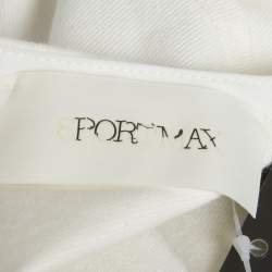 Pre Owned Sportmax White Floral Print Denim Midi Dress M