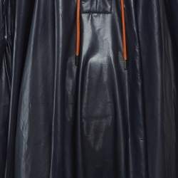 Pre Owned Sportmax Navy Blue Polyester Contrast Neck Detail Mini Dress M