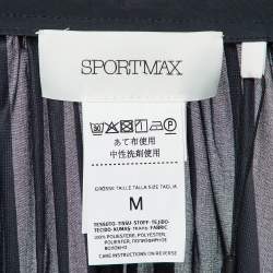 Pre Owned Sportmax Navy Blue Polyester Contrast Neck Detail Mini Dress M