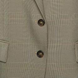 Pre Owned Sportmax Beige Houndstooth Pattern Crepe Oversized Blazer S