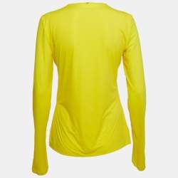 مملوكة مسبقًا Sportmax Yellow Jersey Long Sleeve T-Shirt M