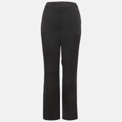 مملوكة مسبقًا Sportmax Black Satin Straight Leg Trousers M