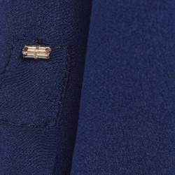 مملوكة مسبقًا Sportmax Blue Silk Long Sleeve Shirt M