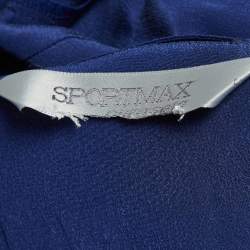 مملوكة مسبقًا Sportmax Blue Silk Long Sleeve Shirt M