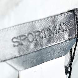 Pre Owned Sportmax Monochrome Printed Seer Sucker Overlay Detailed Sleeveless Dress S