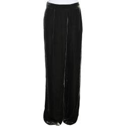 Pre Owned Sportmax Green Velvet Palazzo Pants L