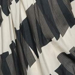 Pre Owned Sportmax Multicolored Printed Cotton Pleated Detailed Dress  M