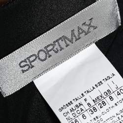 Pre Owned Sportmax Black Denim Sleeveless Sheath Dress S