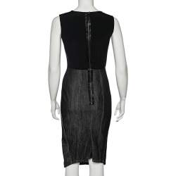 Pre Owned Sportmax Black Denim Sleeveless Sheath Dress S
