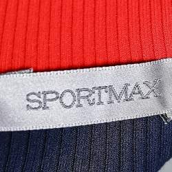 Pre Owned Sportmax Color Block Rib Knit Sweater Top S