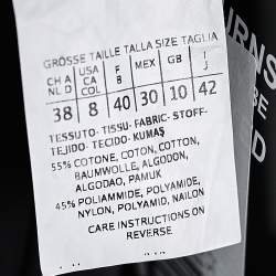 Pre Owned Sportmax Black Synthetic Contrast Trim Ruched Zip Detail Pants M