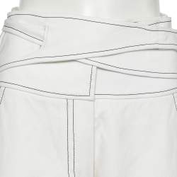 Pre Owned Sportmax Defile White Cotton Blend Loose Fit Trousers S
