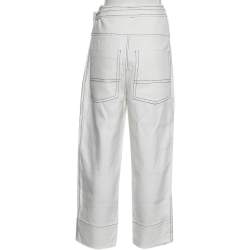 Pre Owned Sportmax Defile White Cotton Blend Loose Fit Trousers S