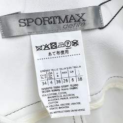 Pre Owned Sportmax Defile White Cotton Blend Loose Fit Trousers S