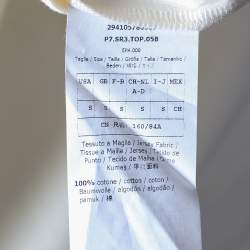 Sportmax Off White Cotton Knit Sleeve Tie Detail Crop Top S