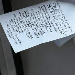 Pre Owned Sportmax Defile Off White Cotton Contrast Detail Zip Front Jacket S