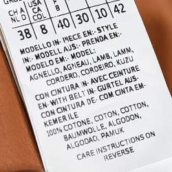 Pre Owned Sportmax Brown Leather Belted Wrap Sleeveless Jacket M