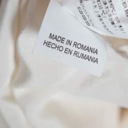 Pre Owned Sportmax Off White Silk & Rib Knit Boat Neck Top L