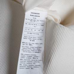 Pre Owned Sportmax Off White Silk & Rib Knit Boat Neck Top L