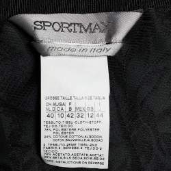 Pre Owned Sportmax Black Floral Print Synthetic Sleeveless Dress M