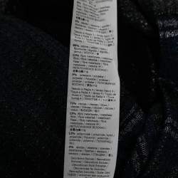 Pre Owned Sportmax Metallic Stripe Knit Sequin Embellished Long Sleeve Dress L