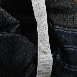 Pre Owned Sportmax Metallic Stripe Knit Sequin Embellished Long Sleeve Dress L