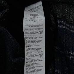 Pre Owned Sportmax Metallic Stripe Knit Sequin Embellished Long Sleeve Dress L