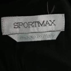 Pre Owned Sportmax Black Cotton Peplum Detailed Sleeveless Dress S