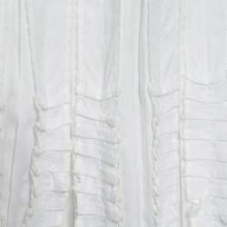 Pre Owned Sportmax White Cotton Blend Pleated Skirt M