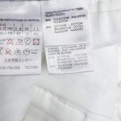 Pre Owned Sportmax White Cotton Blend Pleated Skirt M