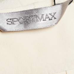Pre Owned Sportmax Cream Silk Pleated Sleeveless Tunic S