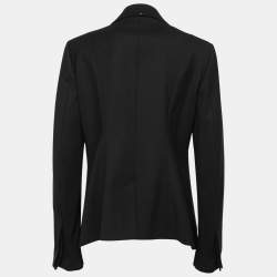 Pre Owned Sportmax Black Wool Double-Layered Lapel Blazer L