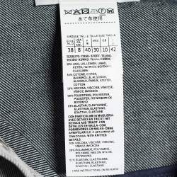 Pre Owned Sportmax Grey Linen Blend Elasticized Paneled Button Front Jacket M