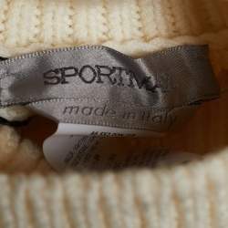 Pre Owned Sportmax Ecru Wool Rob Knit Turtleneck Poncho S