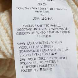 Pre Owned Sportmax Ecru Wool Rob Knit Turtleneck Poncho S