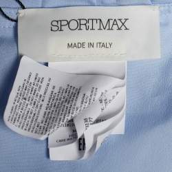 Pre Owned Sportmax Blue Crepe Pleated Floral Print Slip Dress S