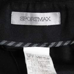 Pre Owned Sportmax Black Crepe High-Waisted Skinny Trousers M