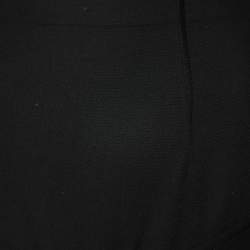 Pre Owned Sportmax Black Wool Crepe Ruffle Detail Midi Skirt M