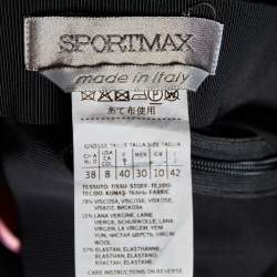 Pre Owned Sportmax Black Wool Crepe Ruffle Detail Midi Skirt M