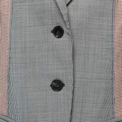 Sportmax Black & Pink Patterned Wool Single-Breasted Blazer M