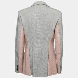 Sportmax Black & Pink Patterned Wool Single-Breasted Blazer M