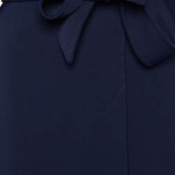 Pre Owned Sportmax Navy Blue Double Faced Belted Coat M