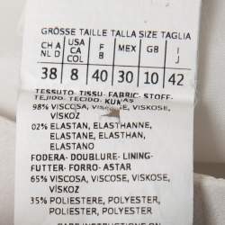 Pre Owned Sportmax White Cactus Print Crepe Sleeveless A-Line Dress M