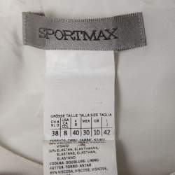 Pre Owned Sportmax White Cactus Print Crepe Sleeveless A-Line Dress M