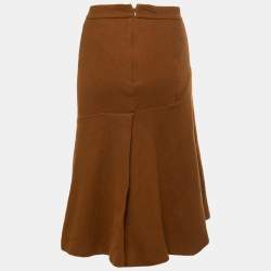 Sportmax Brown Wool A-Line Skirt M