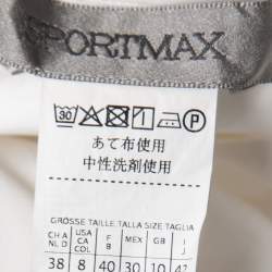 Pre Owned Sportmax White Cotton Long Sleeve Top M
